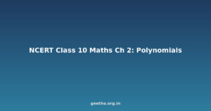 NCERT Solutions Class 10 Maths Chapter 2 – Polynomials