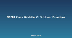 NCERT Solutions Class 10 Maths Chapter 3 – Pair of Linear Equations in Two Variables