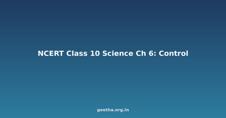 NCERT Solutions Class 10 Science Chapter 6 - Control and Coordination