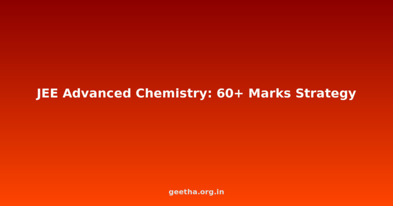 JEE Advanced Chemistry Scoring Strategy: How to Get 60+ Marks in Chemistry Alone