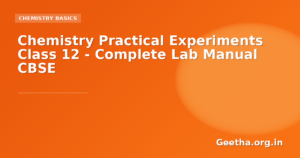 Chemistry Practical Experiments Class 12 – Complete Lab Manual CBSE