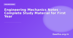 Engineering Mechanics Notes – Complete Study Material for First Year