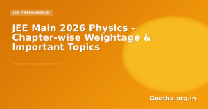 JEE Main 2026 Physics – Chapter-wise Weightage & Important Topics